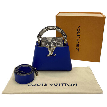 Bolsa Louis Vuitton Capucines Mini Píton Azul