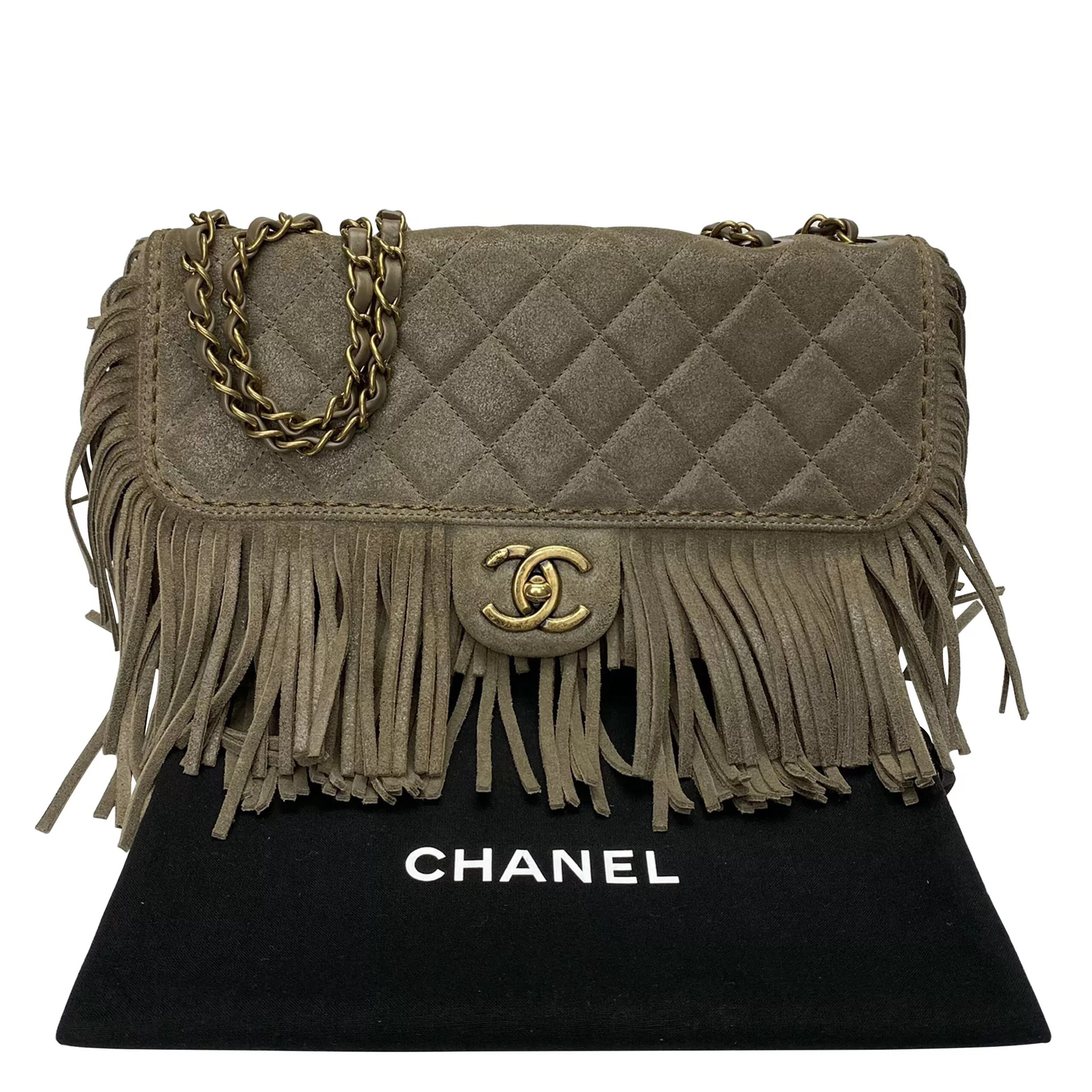 Bolsa Chanel Franjas Marrom