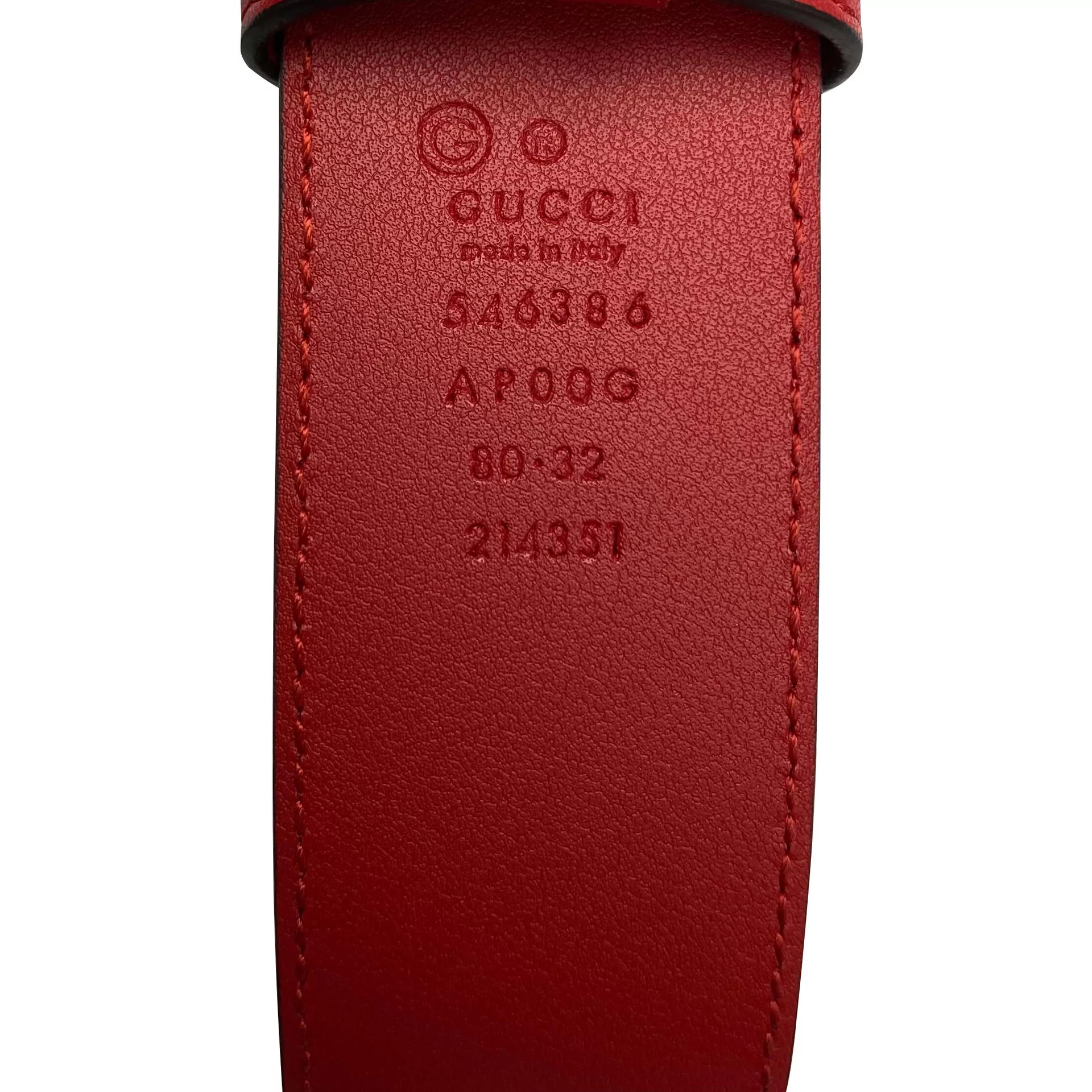 Cinto Gucci Couro Vermelho