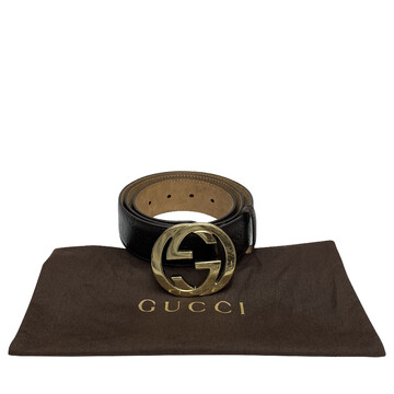 Cinto Gucci Signature GG Couro Marrom