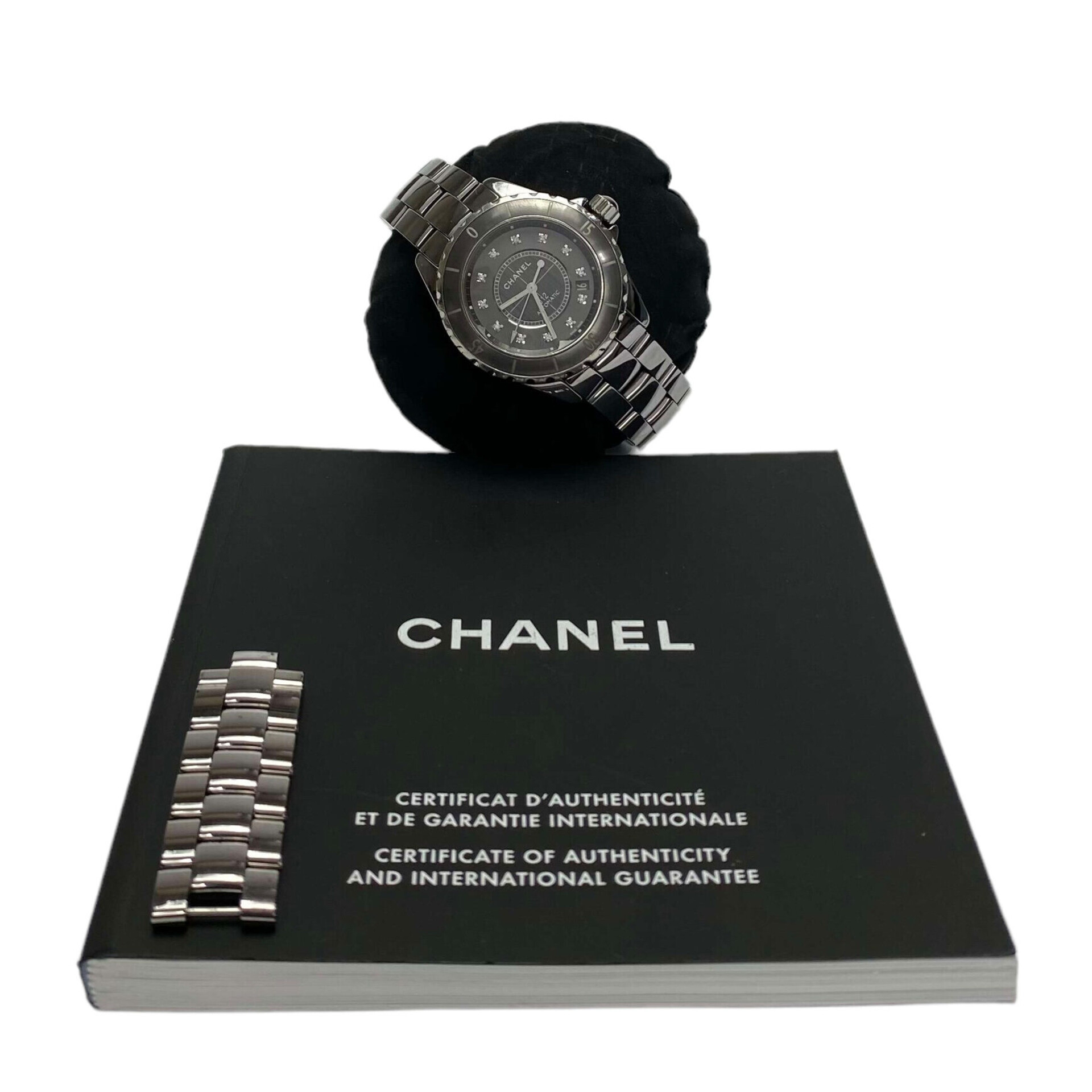 Relógio Chanel J12 Cerâmica Preta com Diamantes