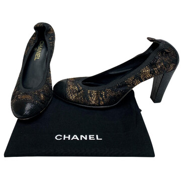 Sapato Chanel Elástico Preto