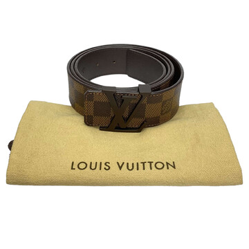 Cinto Louis Vuitton Initiales Damier Ebene Masculino