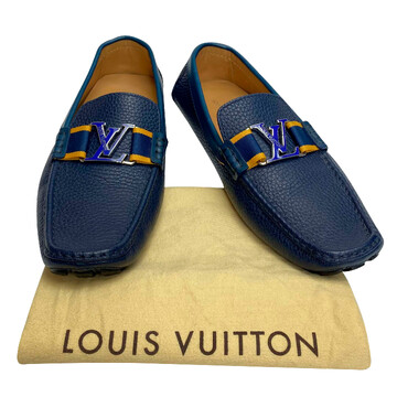 Mocassim Louis Vuitton Couro Azul