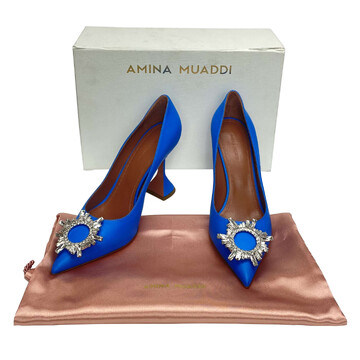 Sapato Amina Muaddi Azul