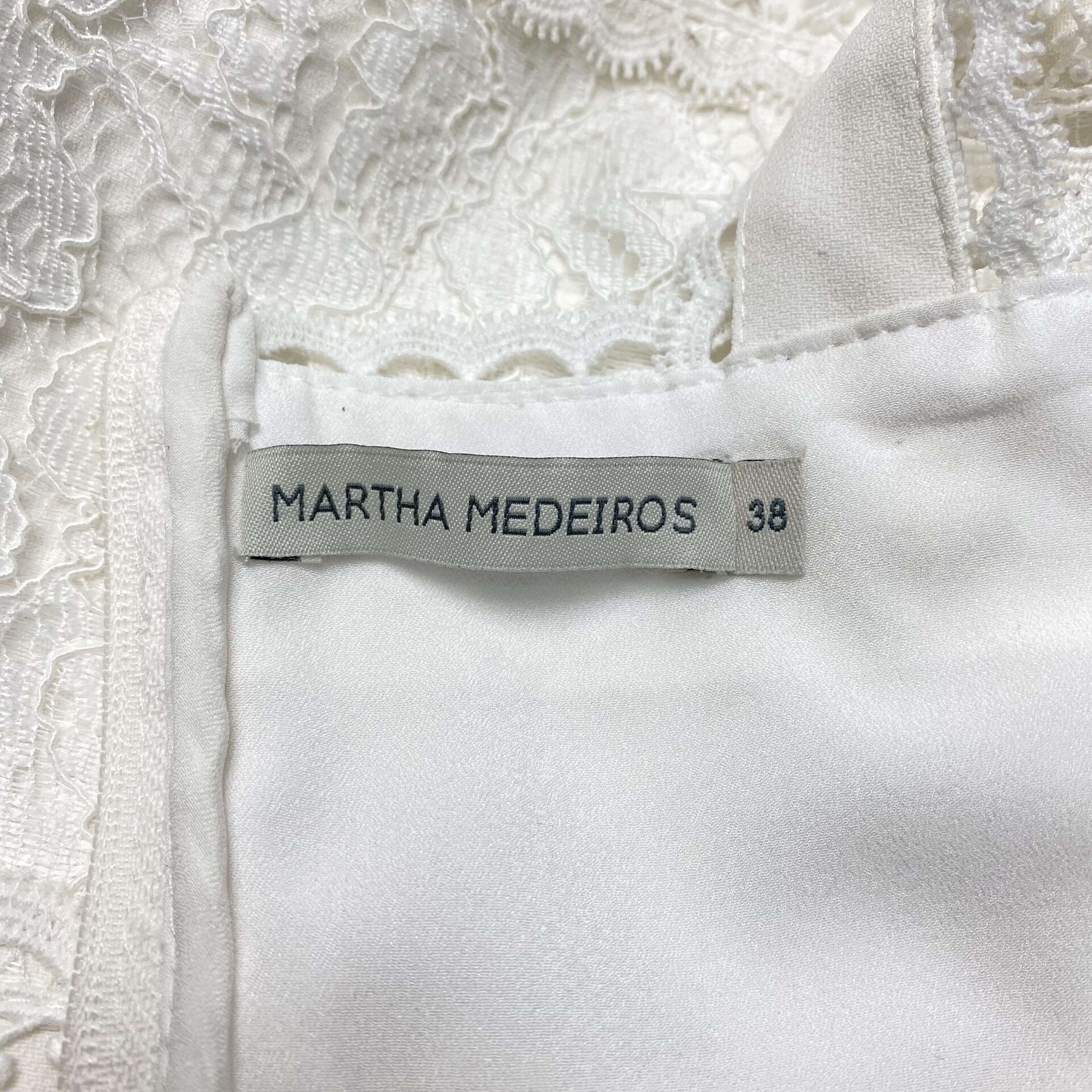 Cropped Martha Medeiros Renda Branco