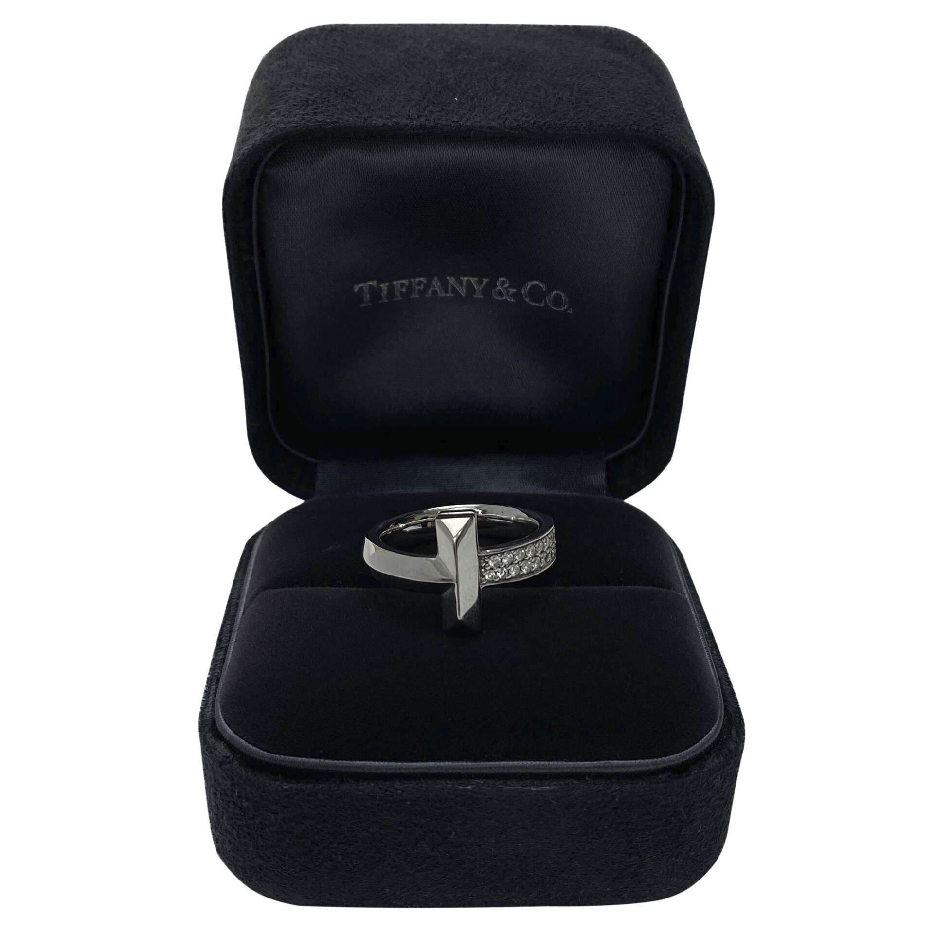 Anel Tiffany & Co. T1 Ouro Branco e Diamantes