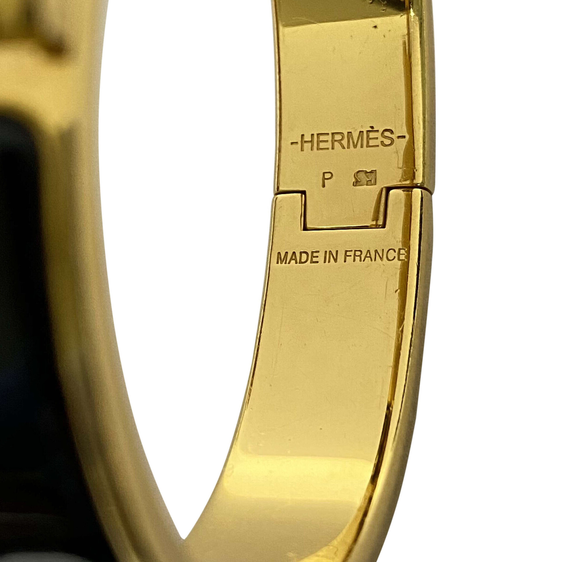 Bracelete Hermès Clic H Enamel Preta