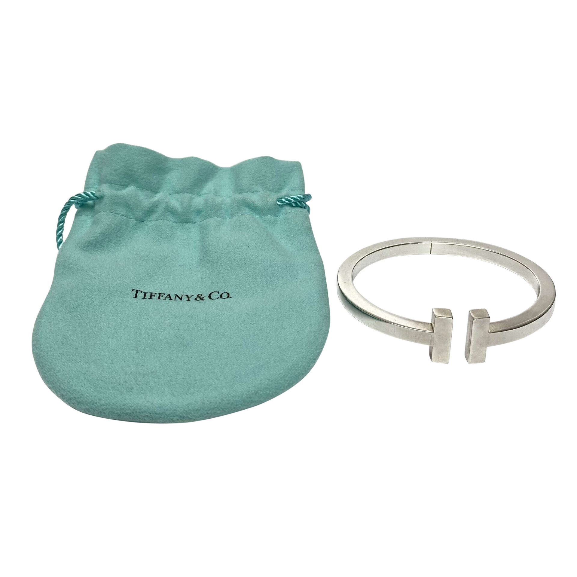 Bracelete Tiffany & Co T Square Prata