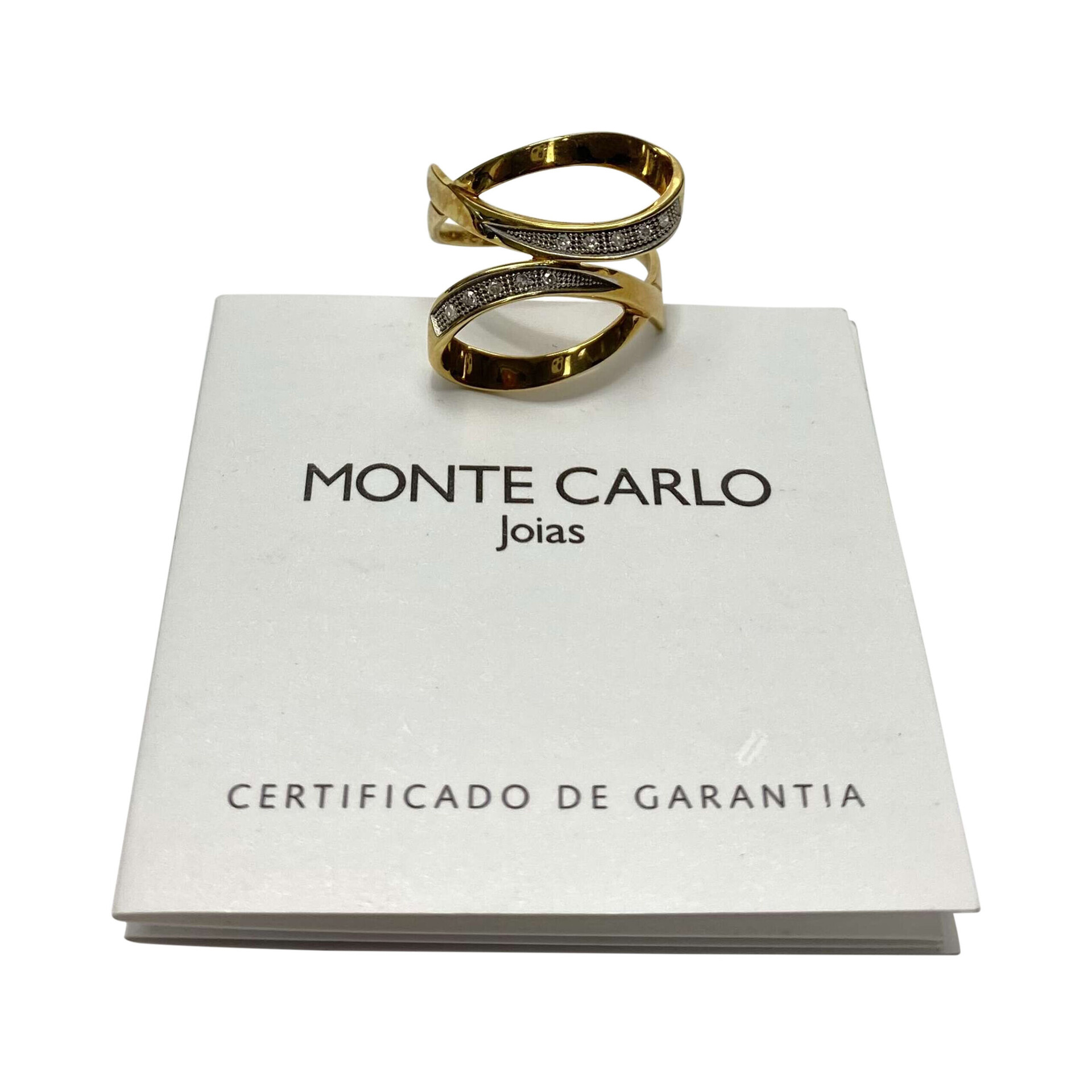 Anel Monte Carlo Ouro 18k com Brilhantes
