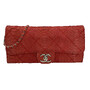Bolsa Chanel Stitch Píton Clutch Vermelha