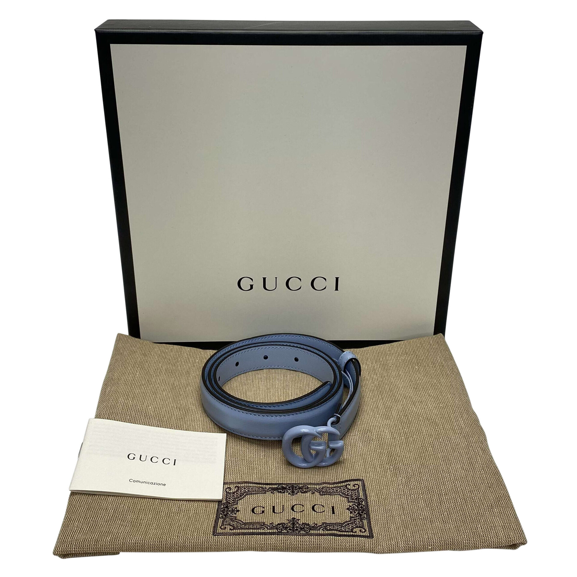 Cinto Gucci GG Marmont Azul