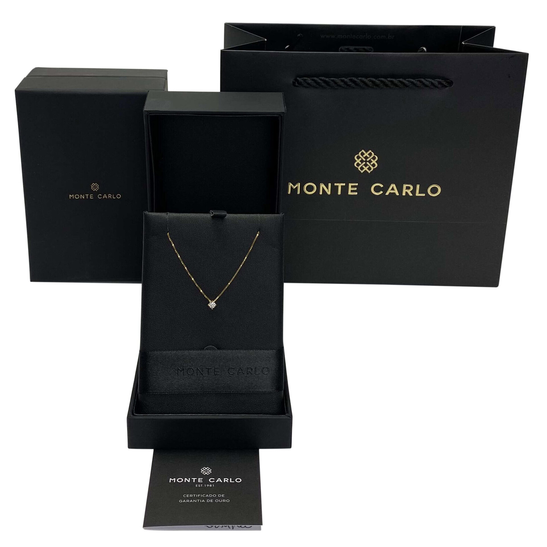 Colar Monte Carlo Diamante Solitário - 15 pontos