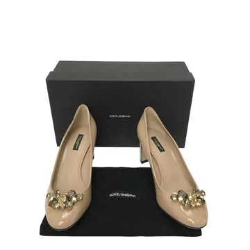 Sapato Dolce & Gabbana Verniz Nude com Pedrarias
