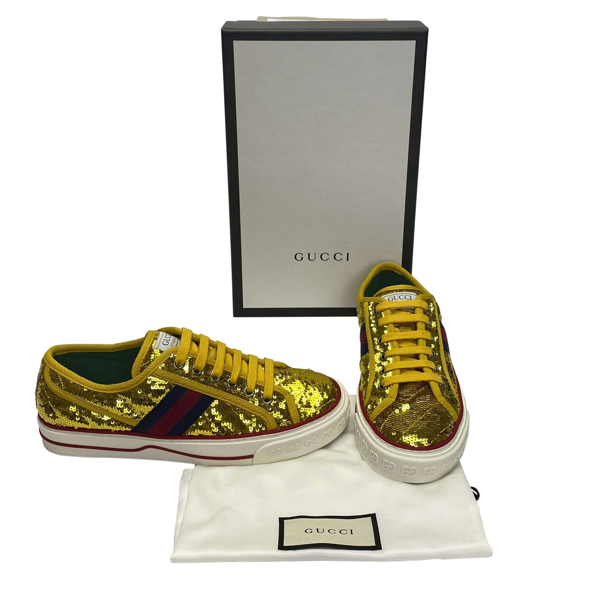 Sneaker Gucci 1977 High Top Paetês Dourado