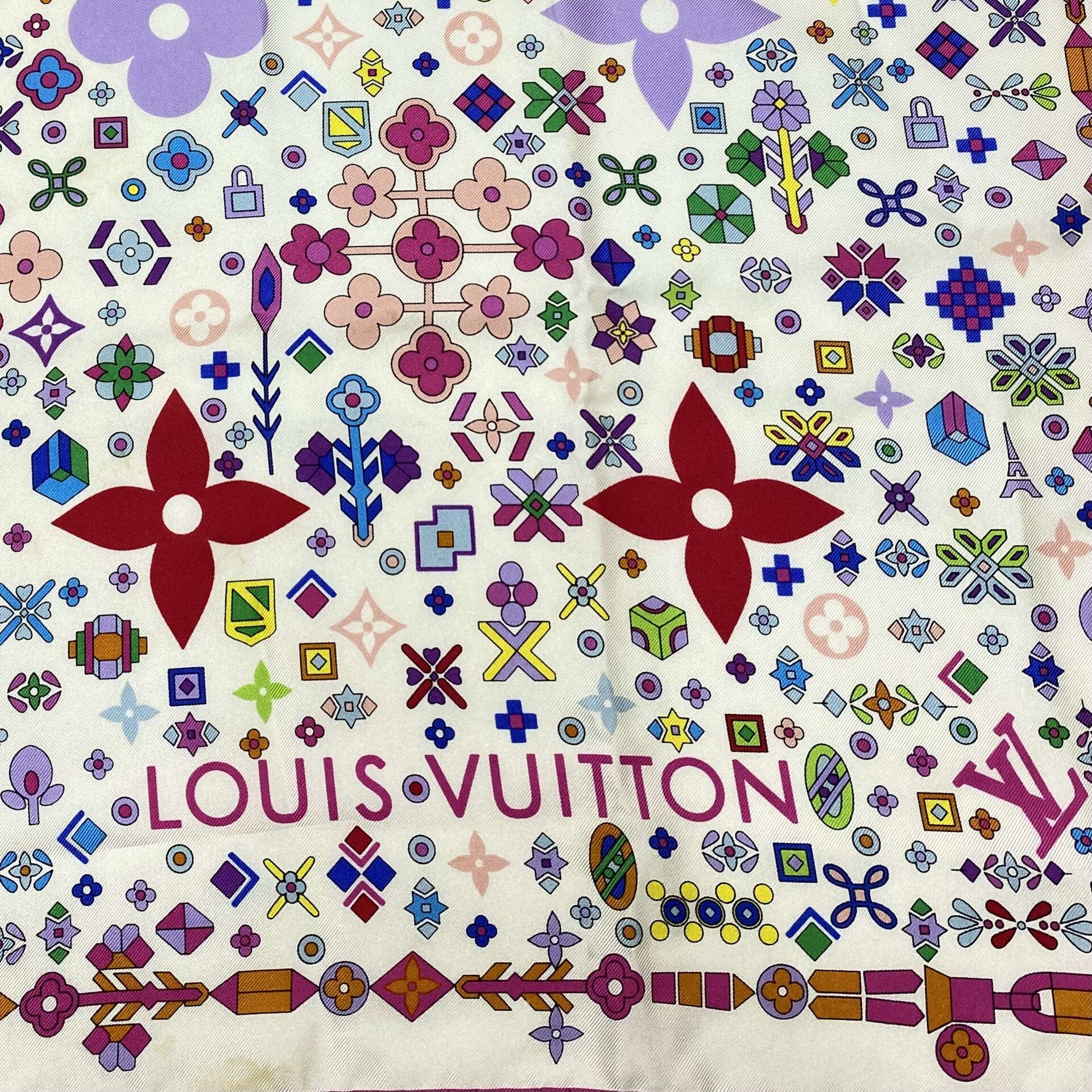 Lenço Louis Vuitton Estampado Colorido