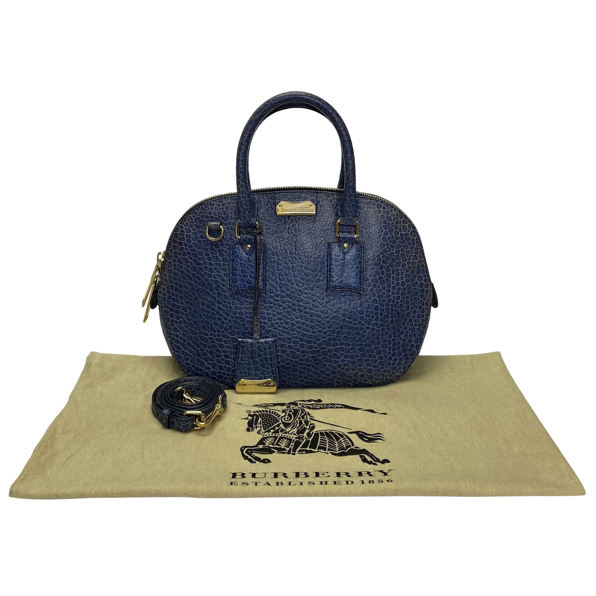 Bolsa Burberry Couro Azul