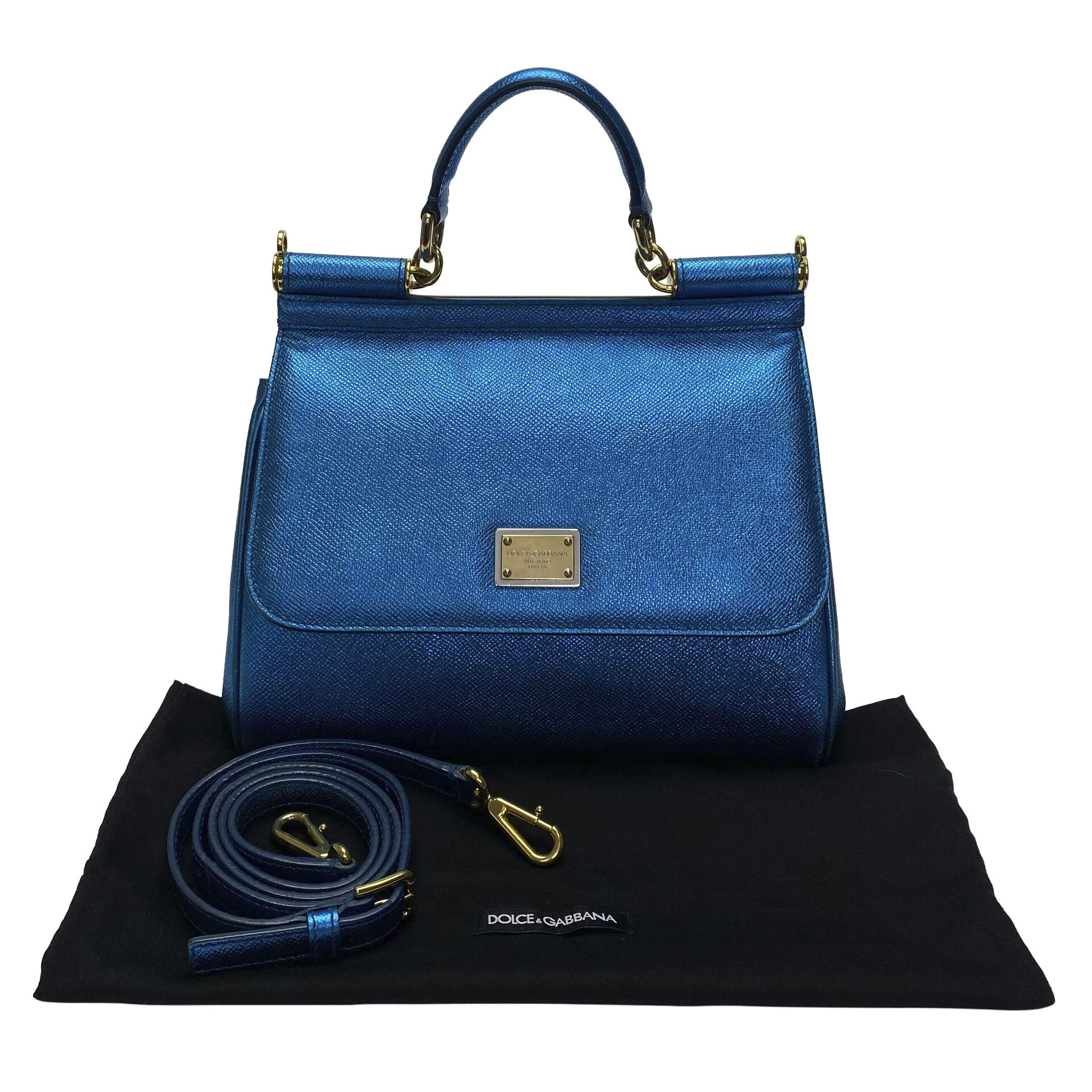 Bolsa Dolce & Gabbana Sicily Azul Metalizado