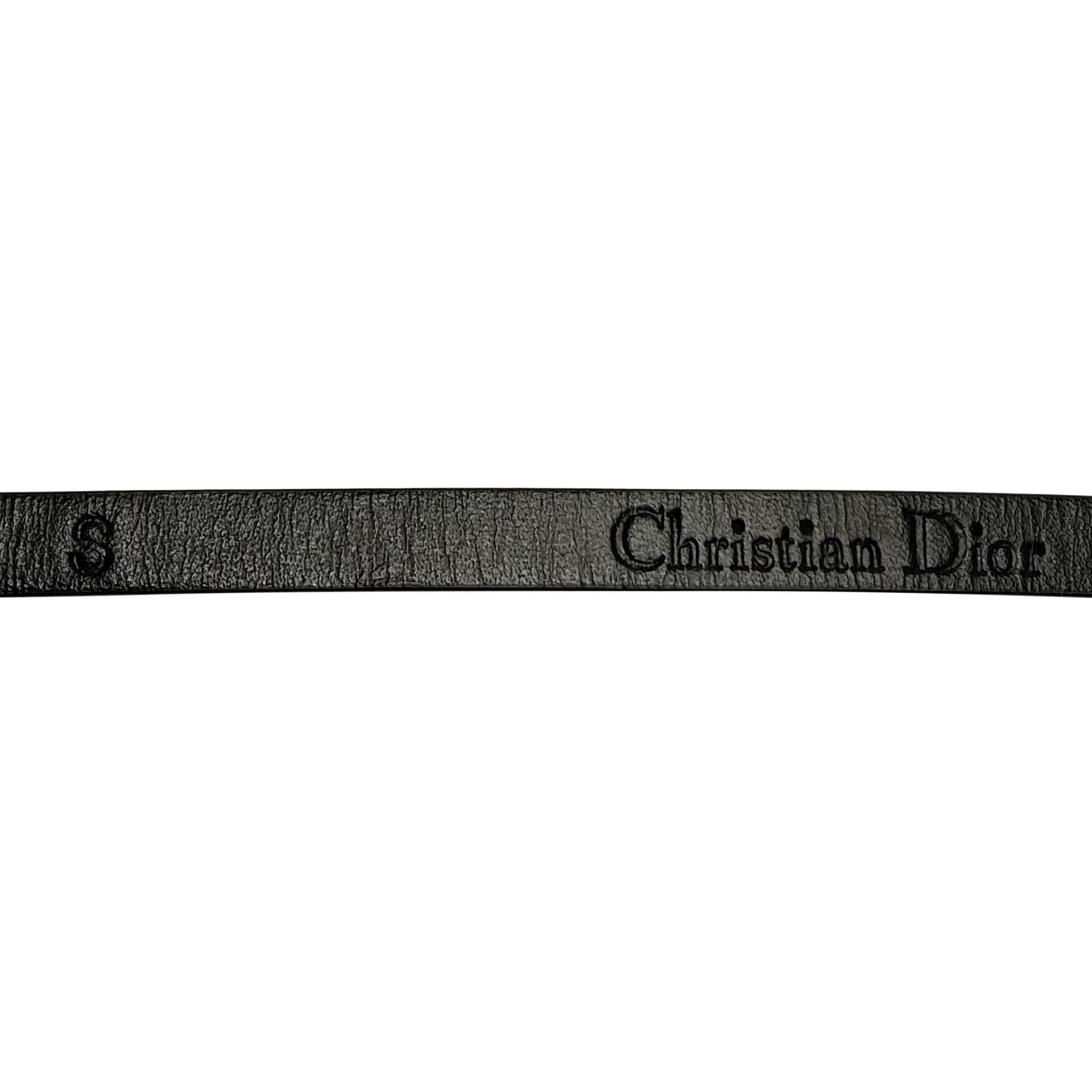 Bracelete Christian Dior Couro Preto