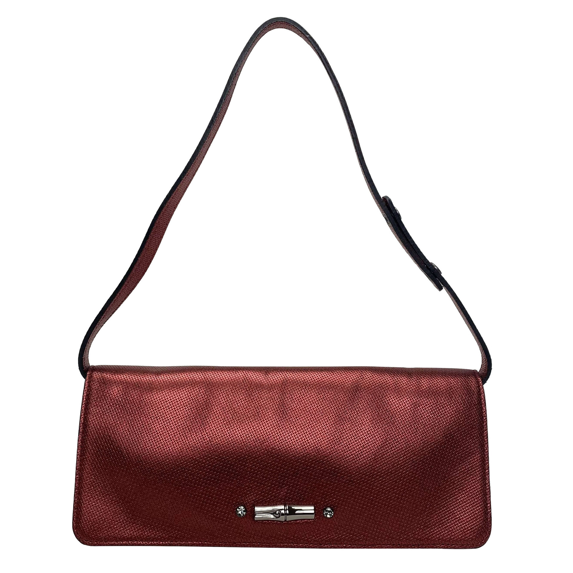 Bolsa Longchamp Vermelha Metalizada