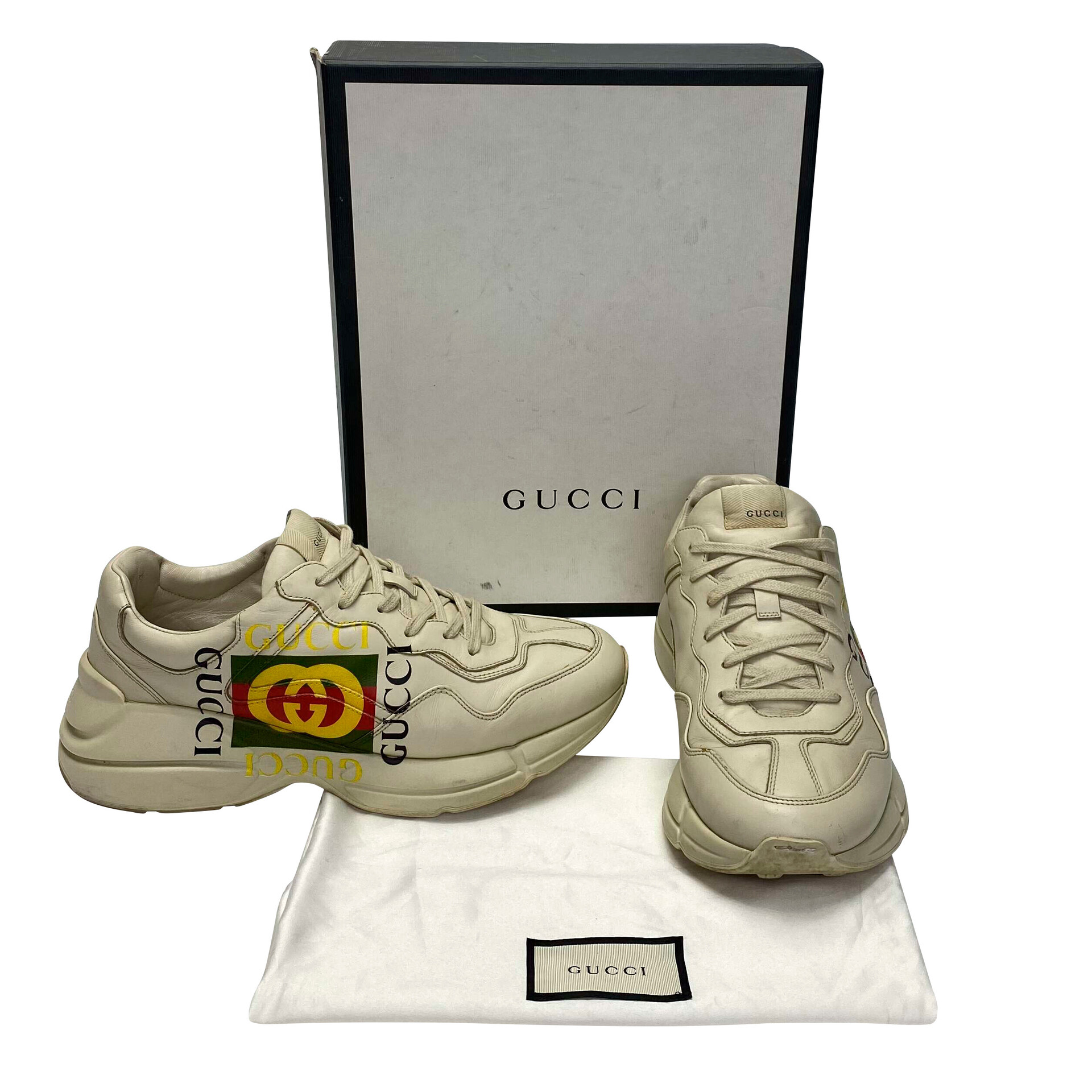 Tênis Gucci Rhyton Logo Ivory