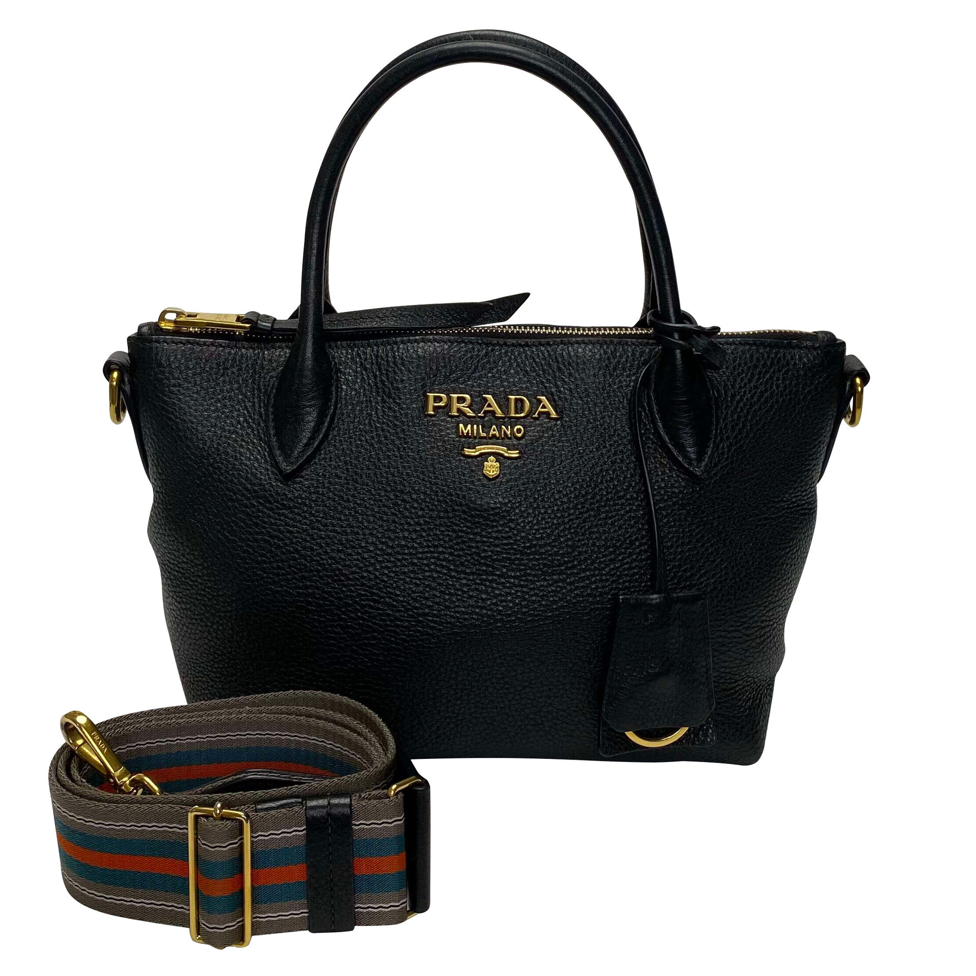 Bolsa Prada Tote Vitello Daino Preta