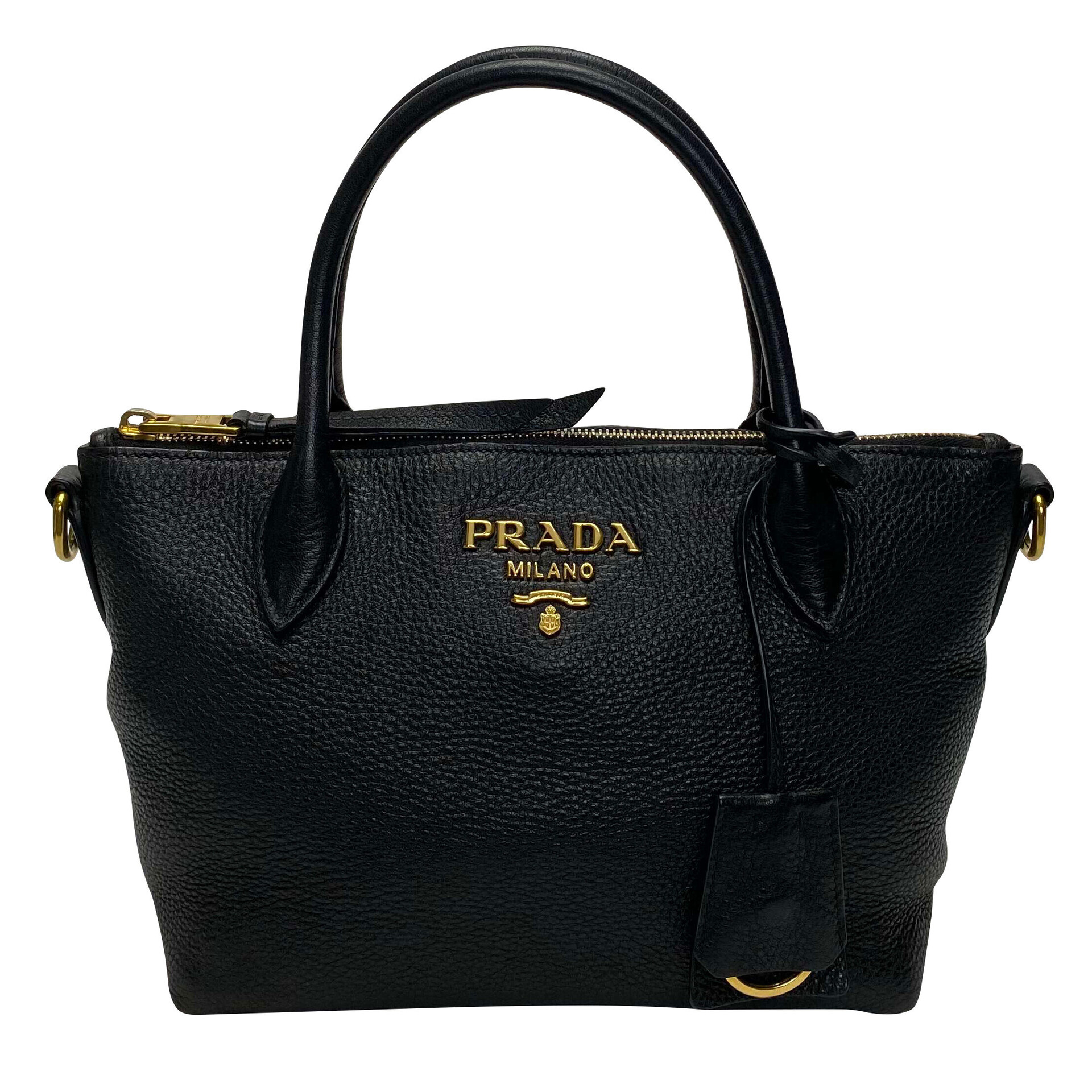 Bolsa Prada Tote Vitello Daino Preta