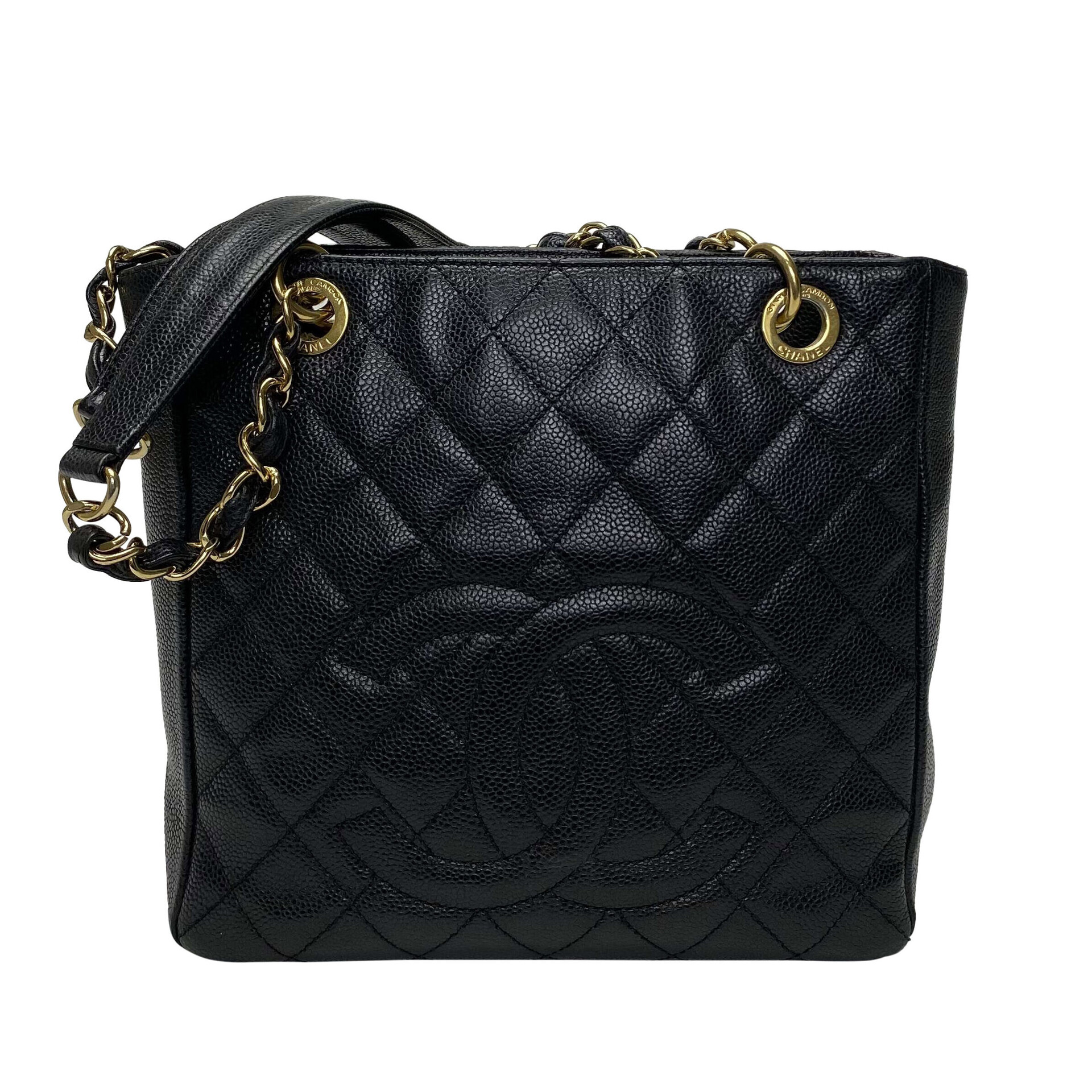 Bolsa Chanel Petit Shopper Preta Couro Caviar