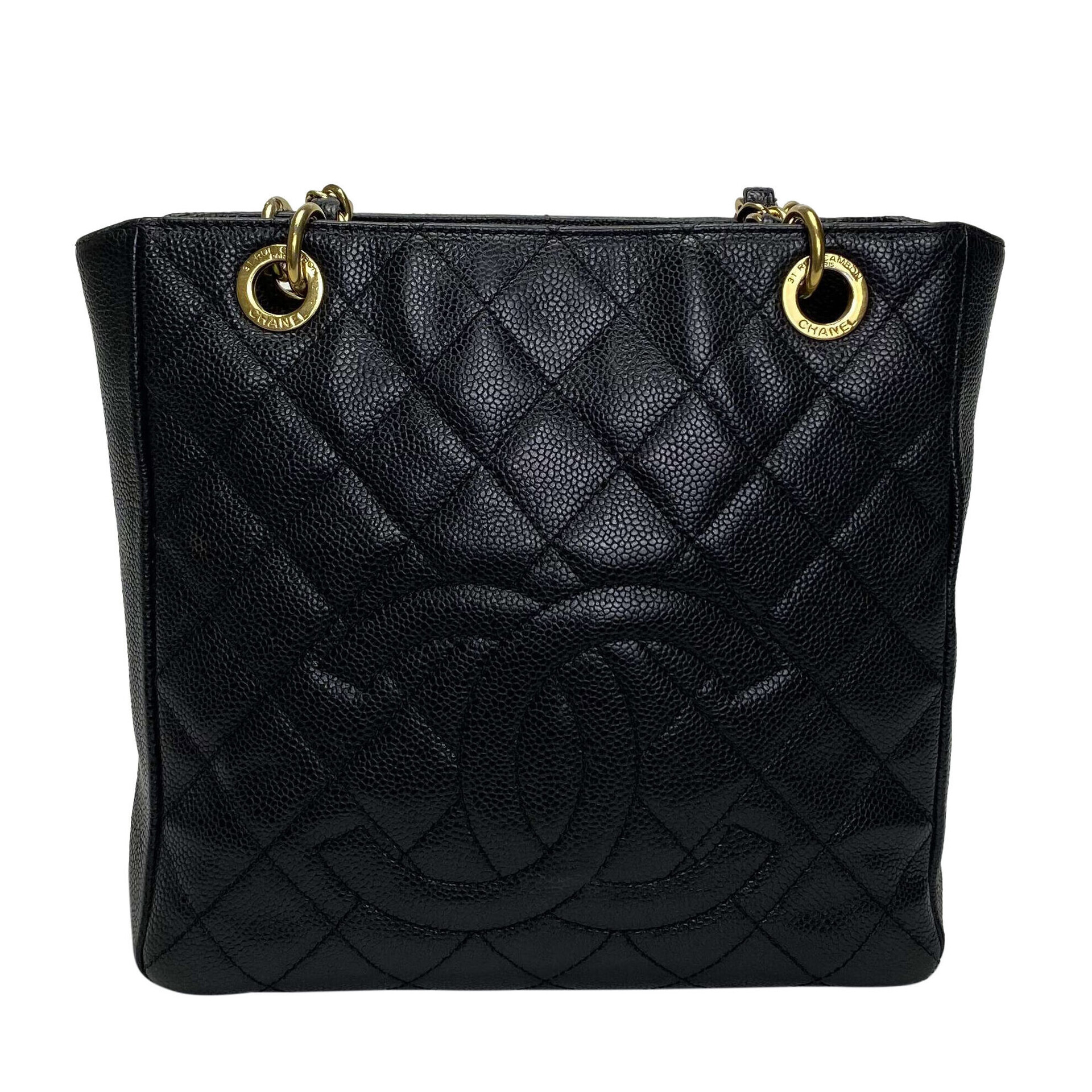 Bolsa Chanel Petit Shopper Preta Couro Caviar