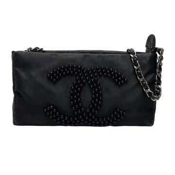 Bolsa Chanel Cetim Preta