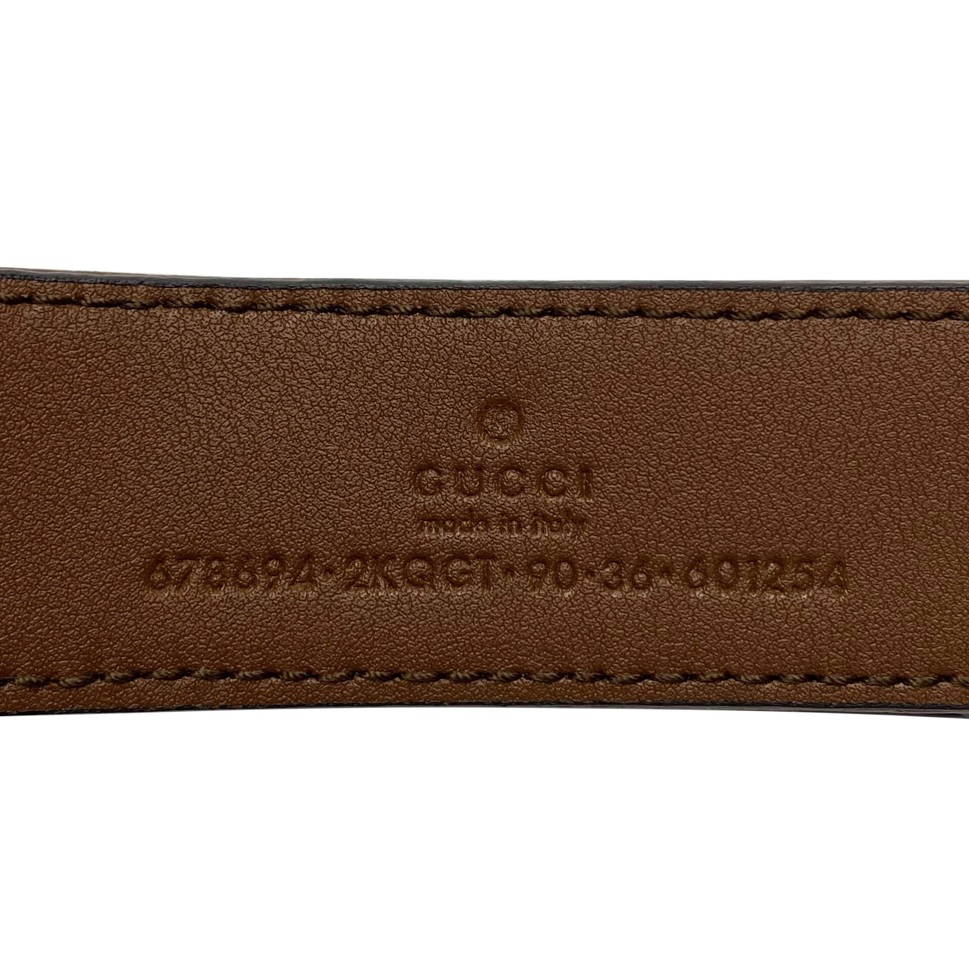 Cinto Gucci Denim e Couro Marrom