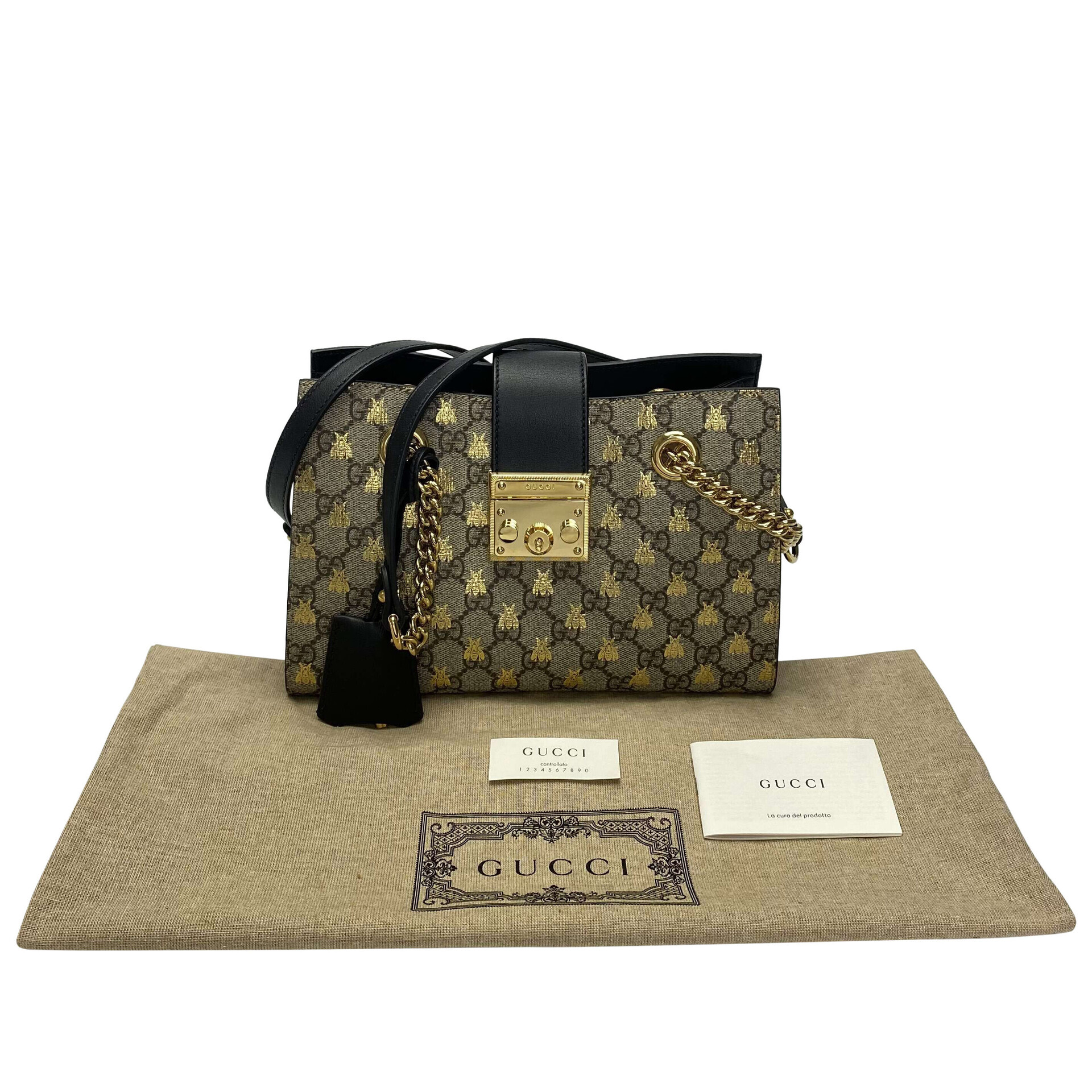 Bolsa Gucci GG Supreme Padlock Tote