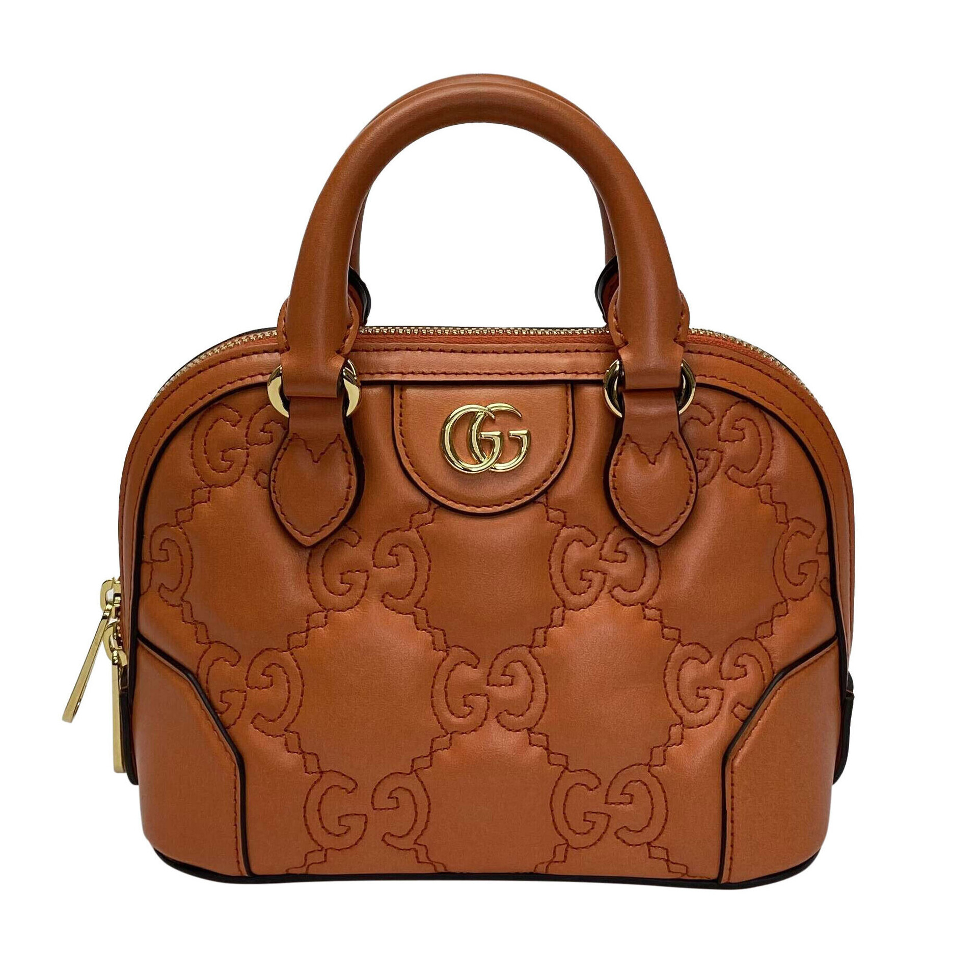 Bolsa Gucci GG Matelassê Couro Laranja