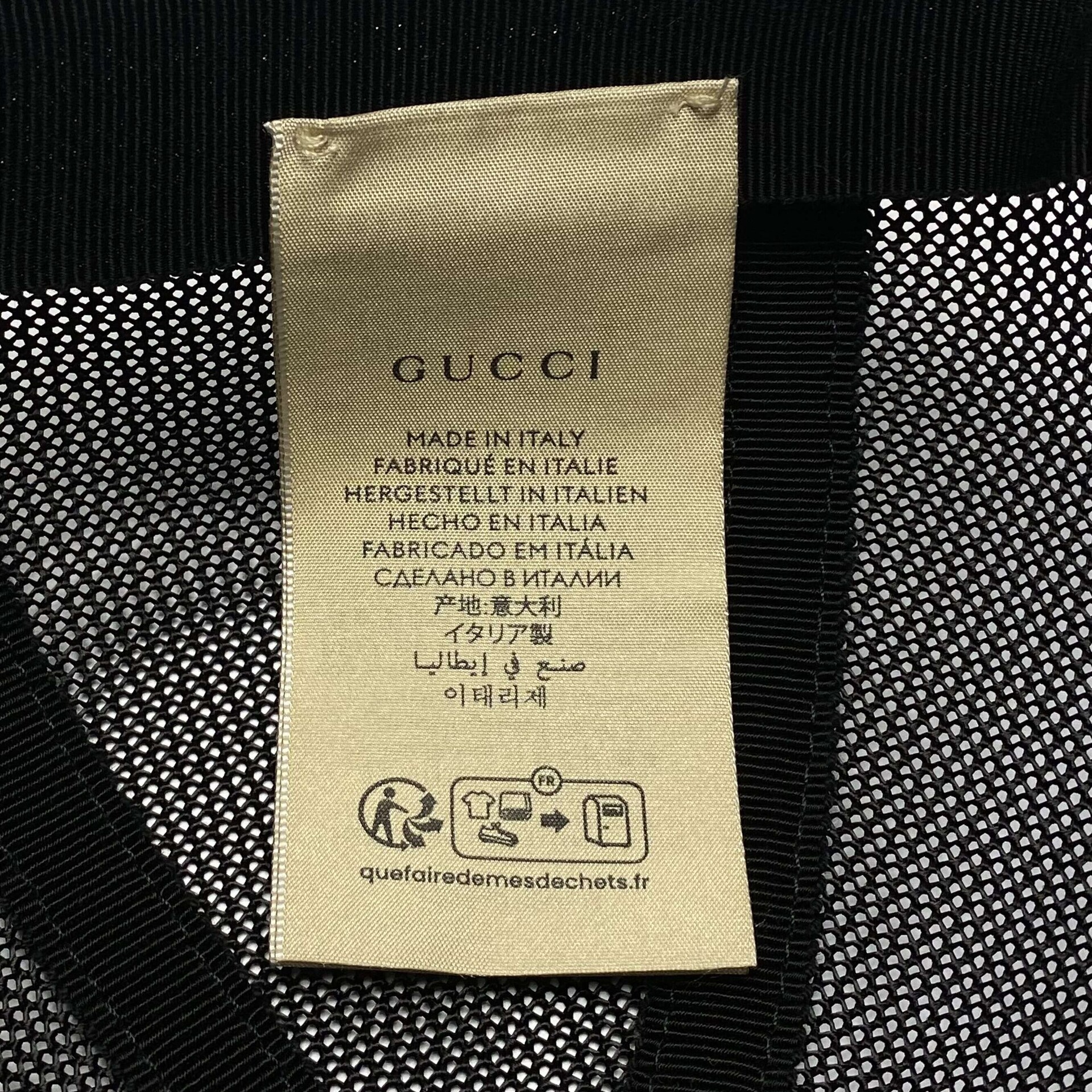 Boné Gucci Couro Preto