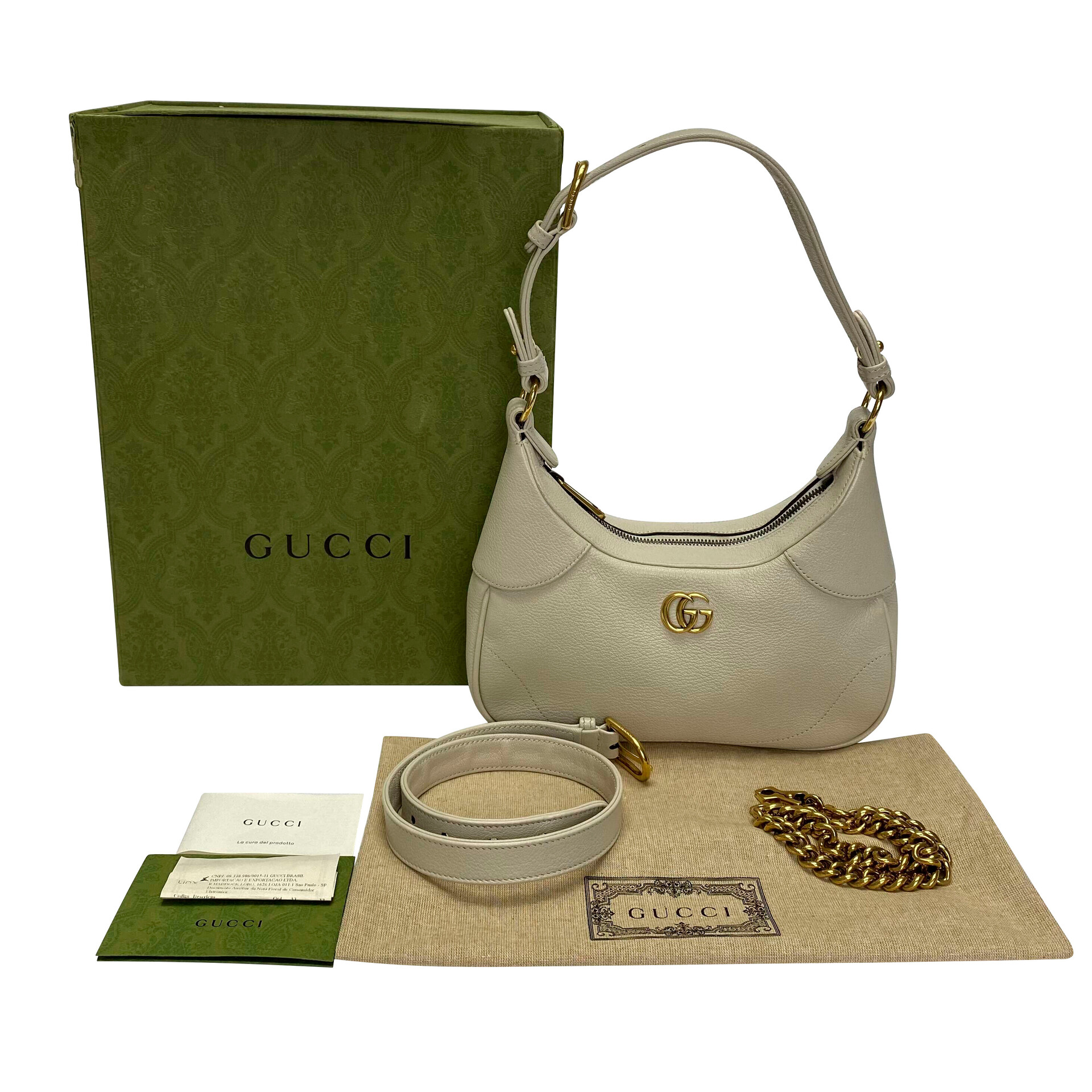 Bolsa Gucci Aphrodite Couro Off White