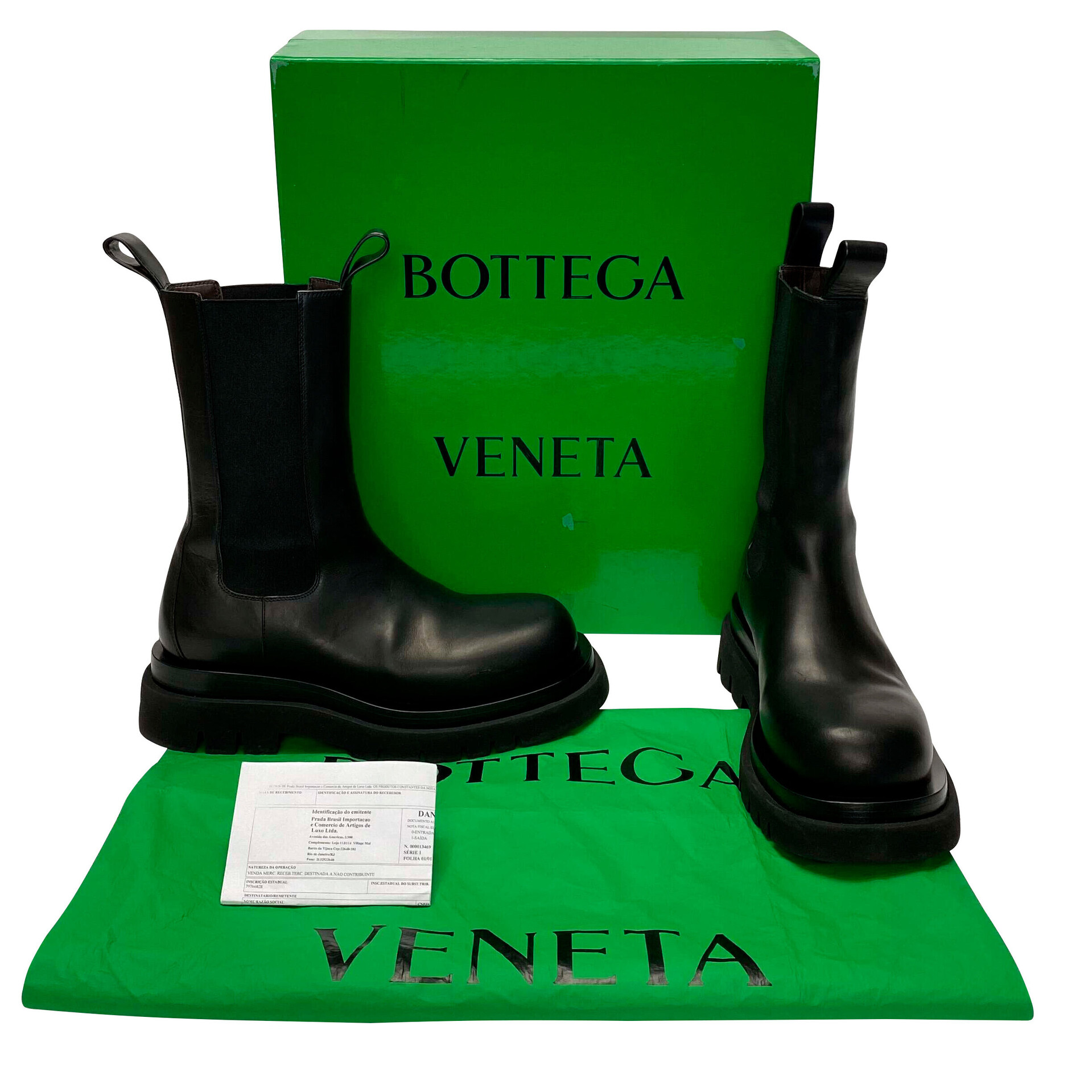 Bota Bottega Veneta Chelsea Couro Preto