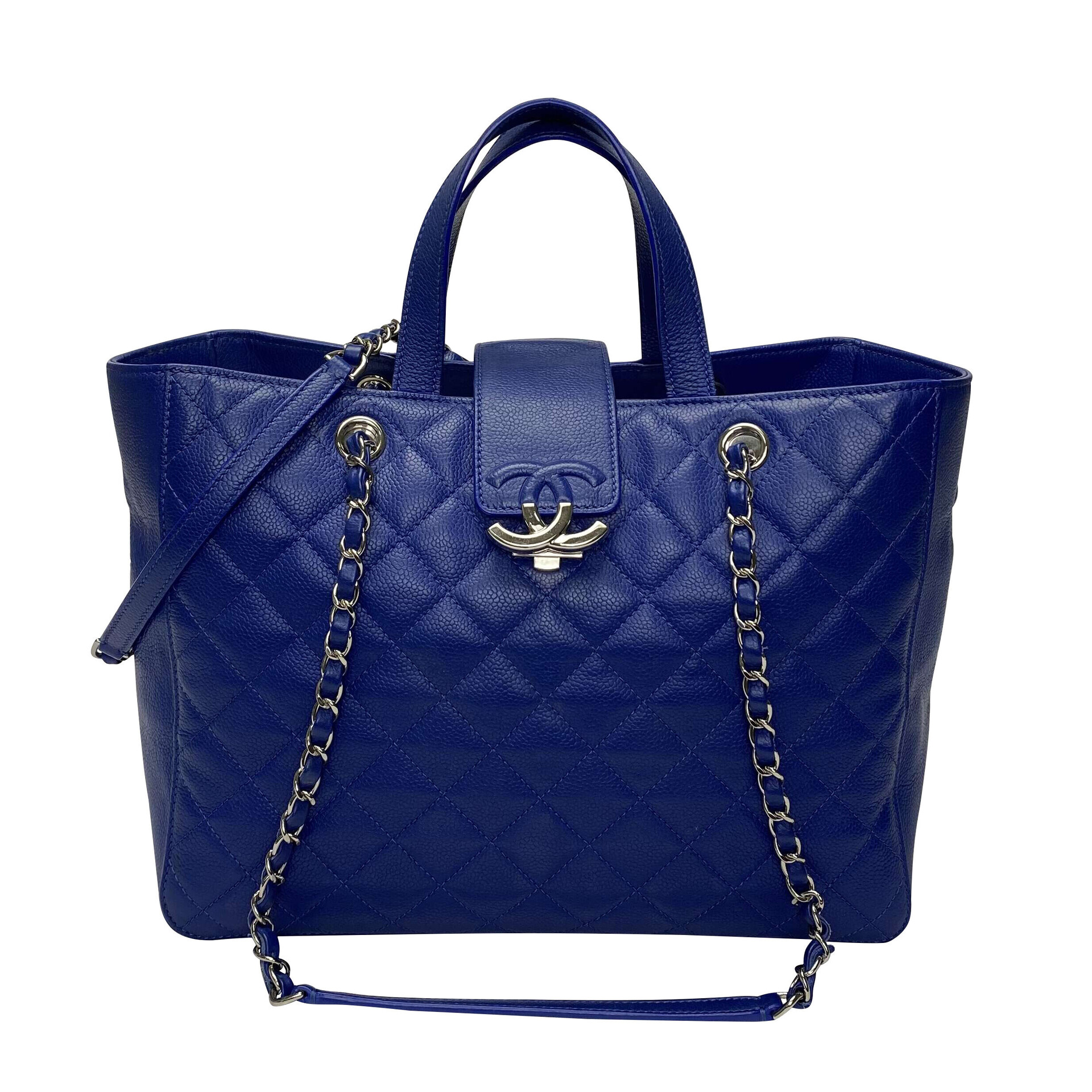 Bolsa Chanel CC Box Shopping Tote Azul