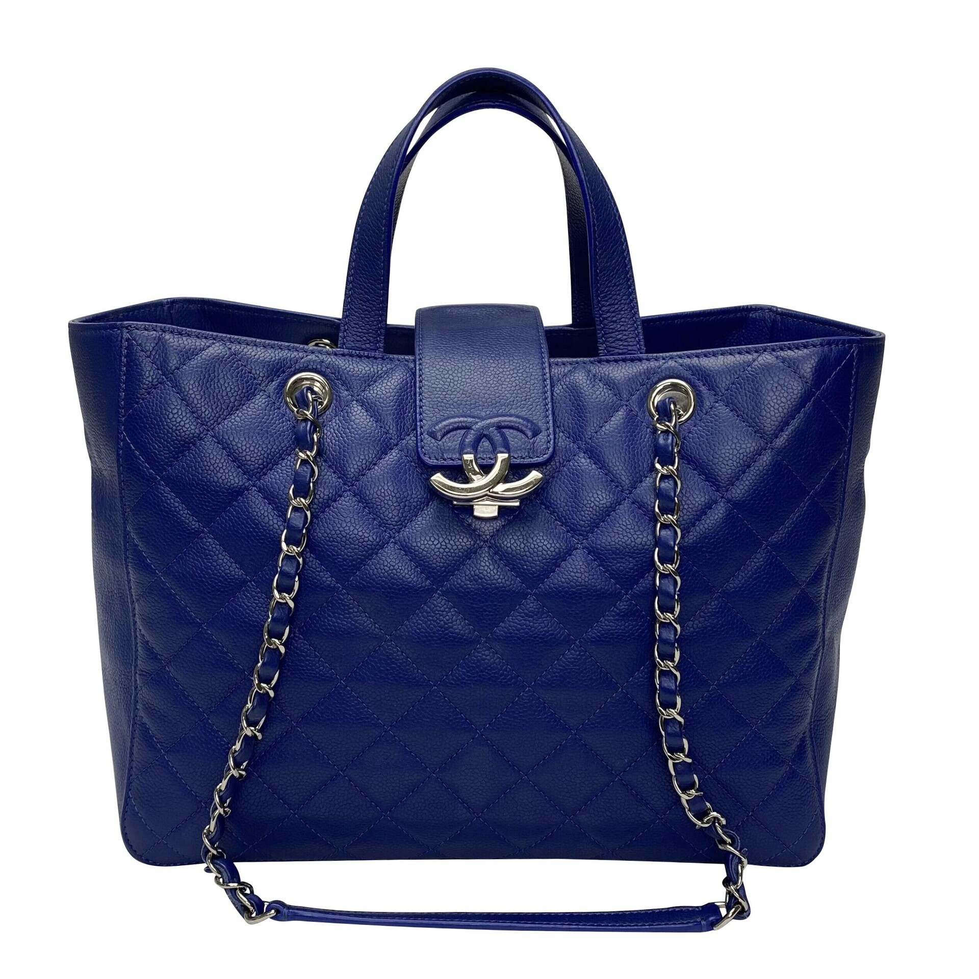 Bolsa Chanel CC Box Shopping Tote Azul