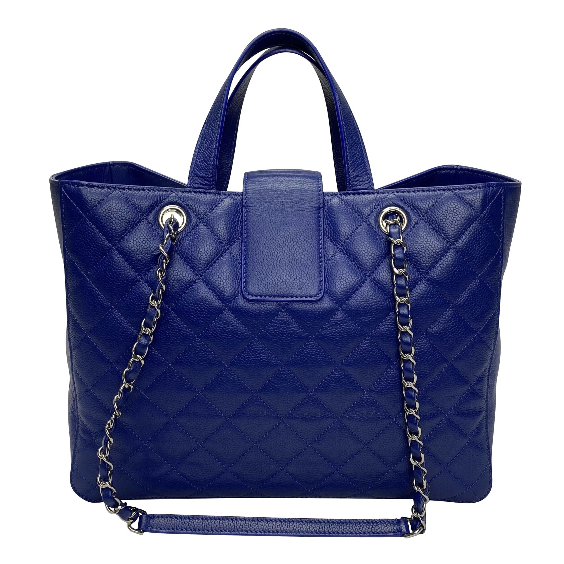 Bolsa Chanel CC Box Shopping Tote Azul