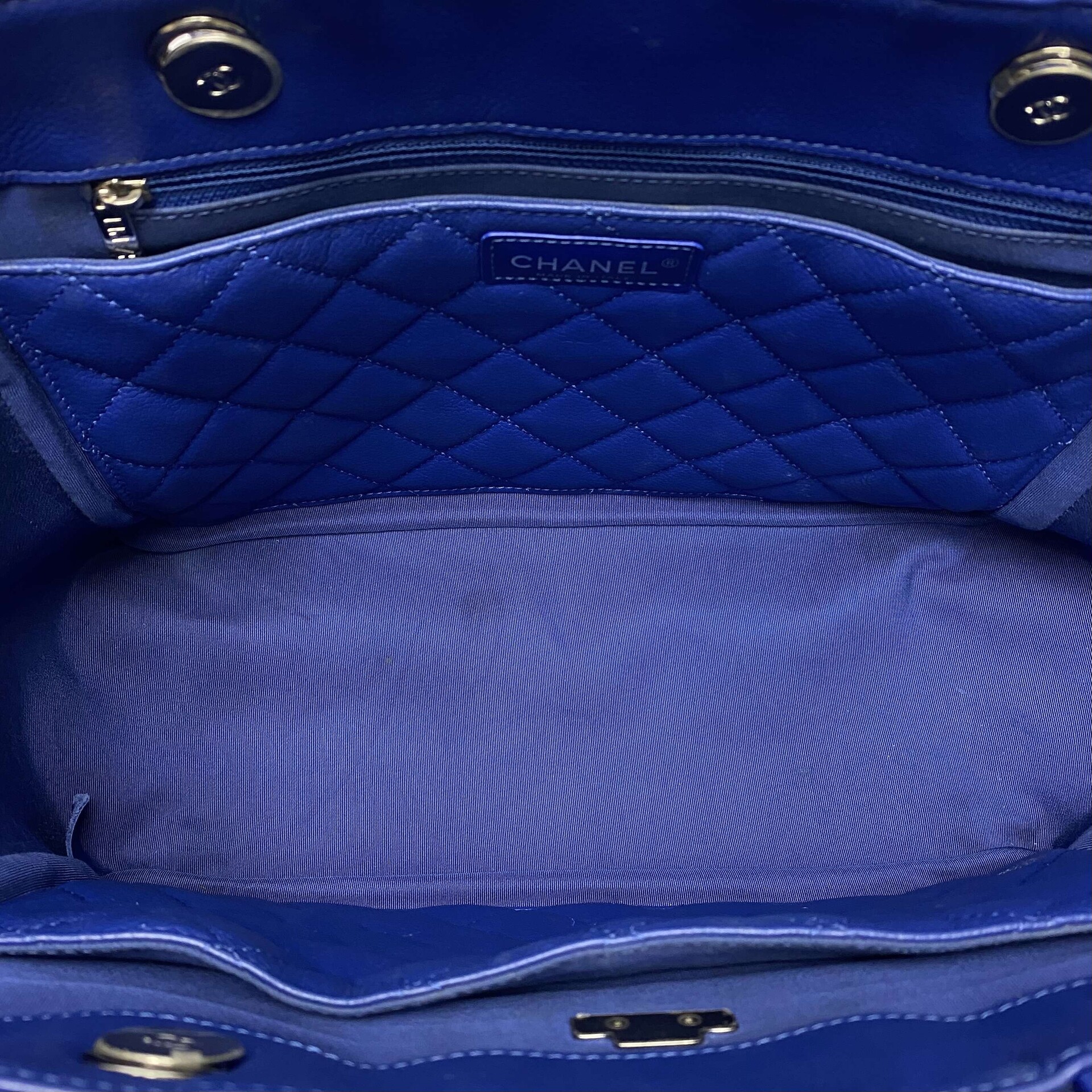 Bolsa Chanel CC Box Shopping Tote Azul