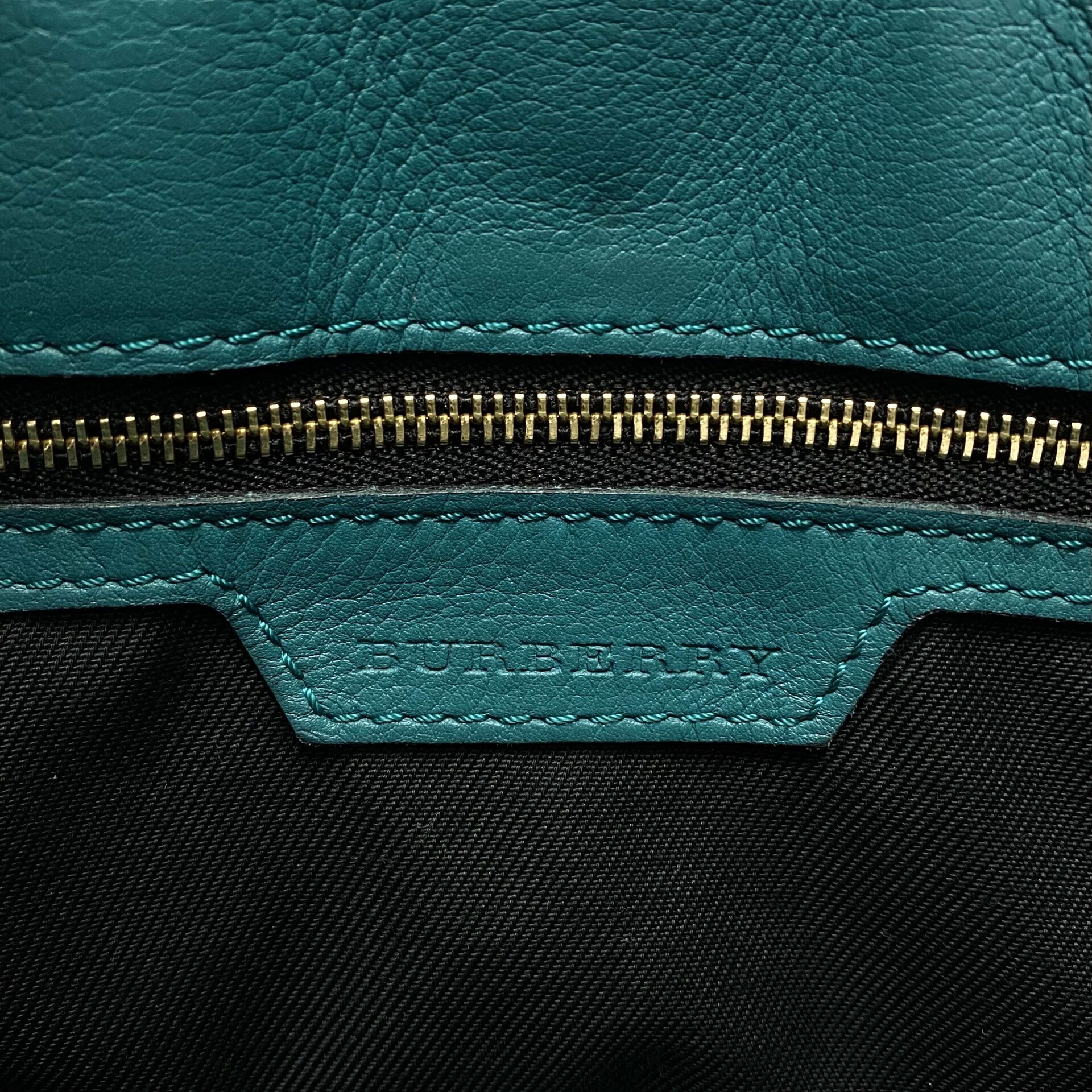 Bolsa Burberry Couro Azul e Xadrez Tradicional