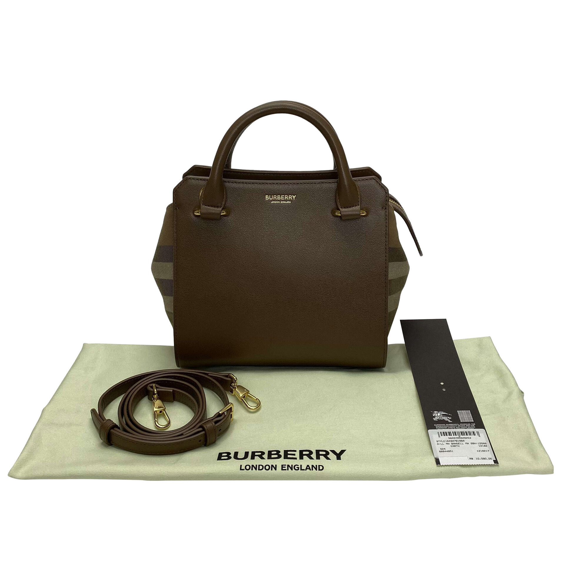 Bolsa Burberry Banner Couro Marrom