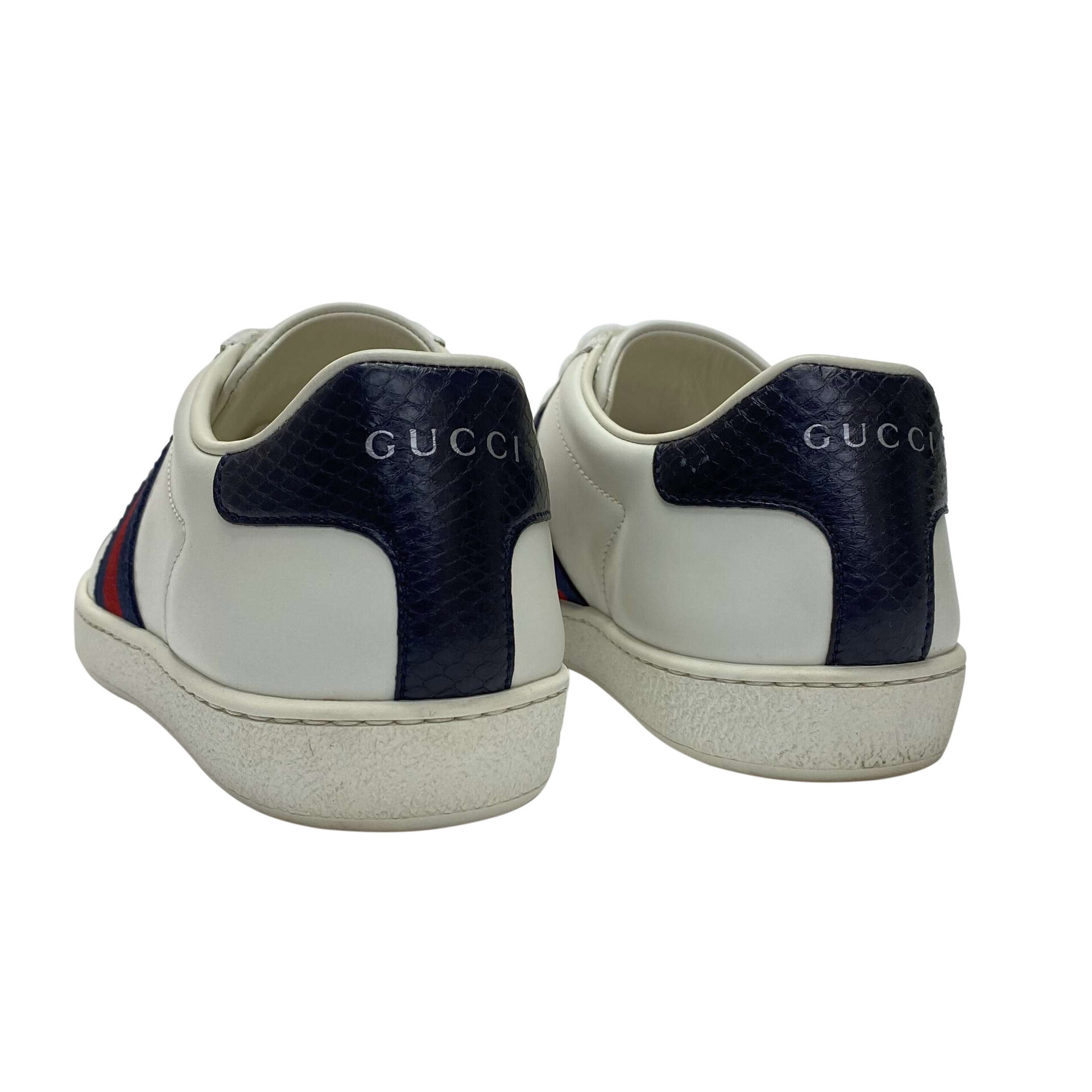 Tênis Gucci Ace Web Couro Branco