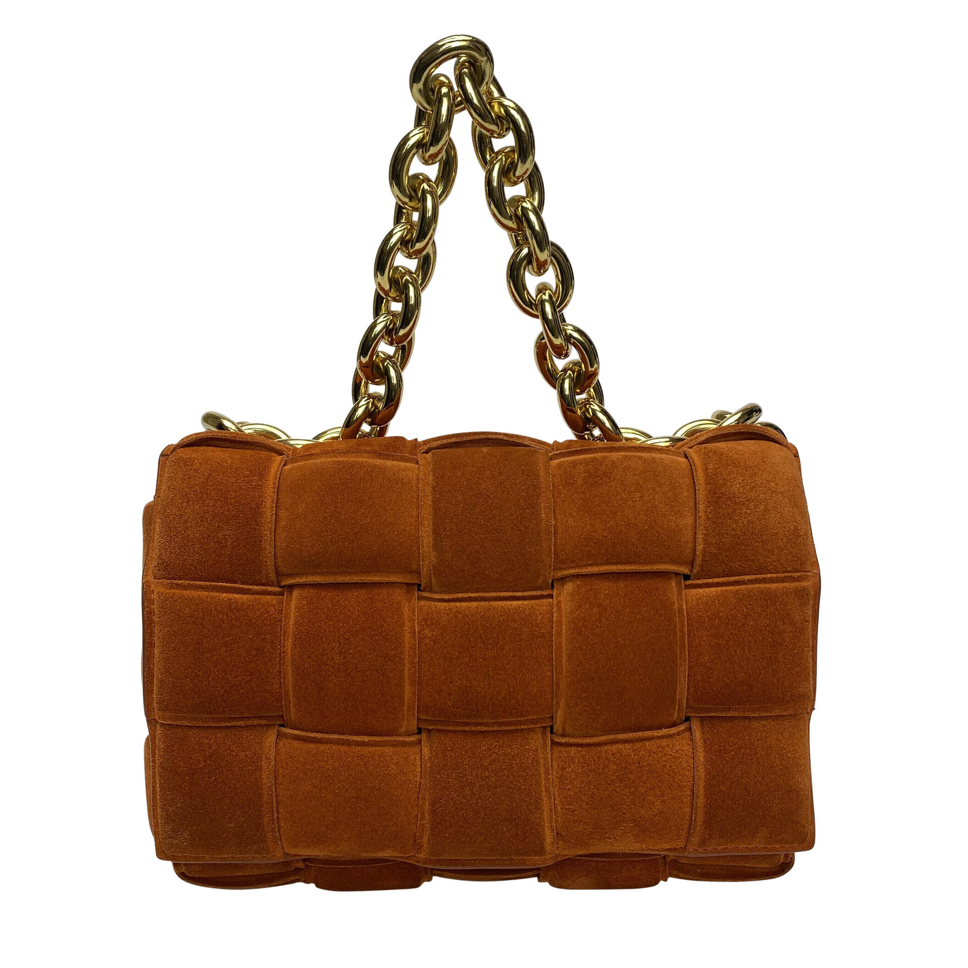 Bolsa Bottega Veneta Cassette Camurça Laranja