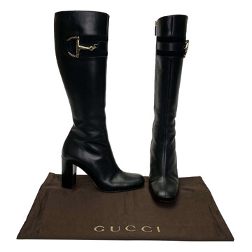 Bota Gucci Horsebit Preta