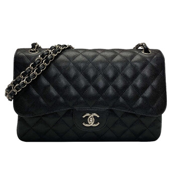 Bolsa Chanel Jumbo Double Flap Couro Caviar Preto