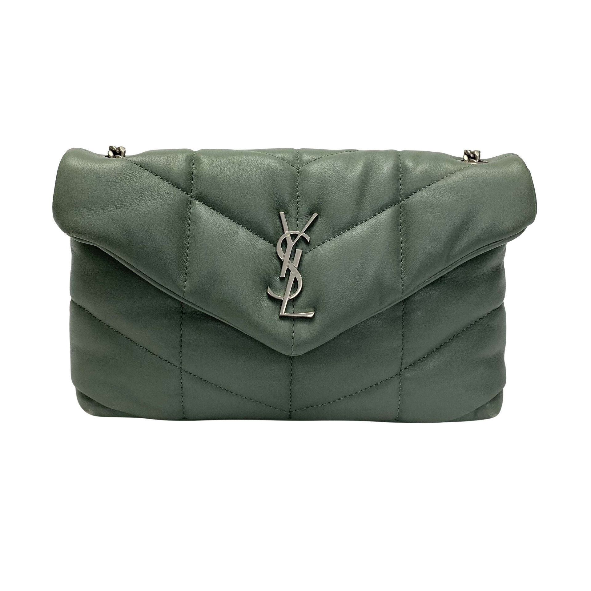 Bolsa Saint Laurent Puffer Verde Small