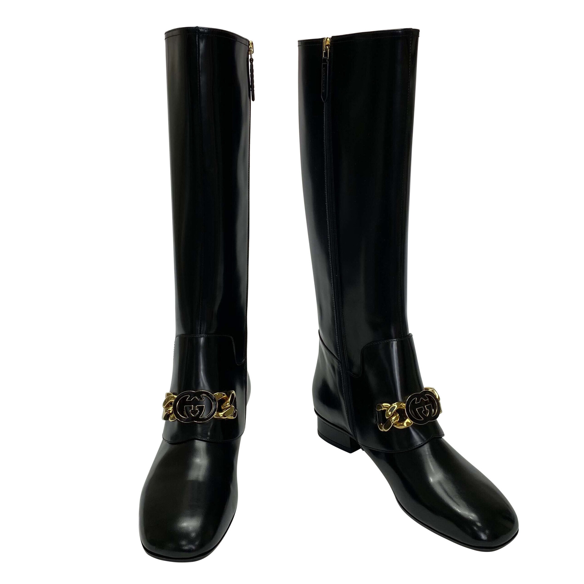 Bota Gucci Couro Preto