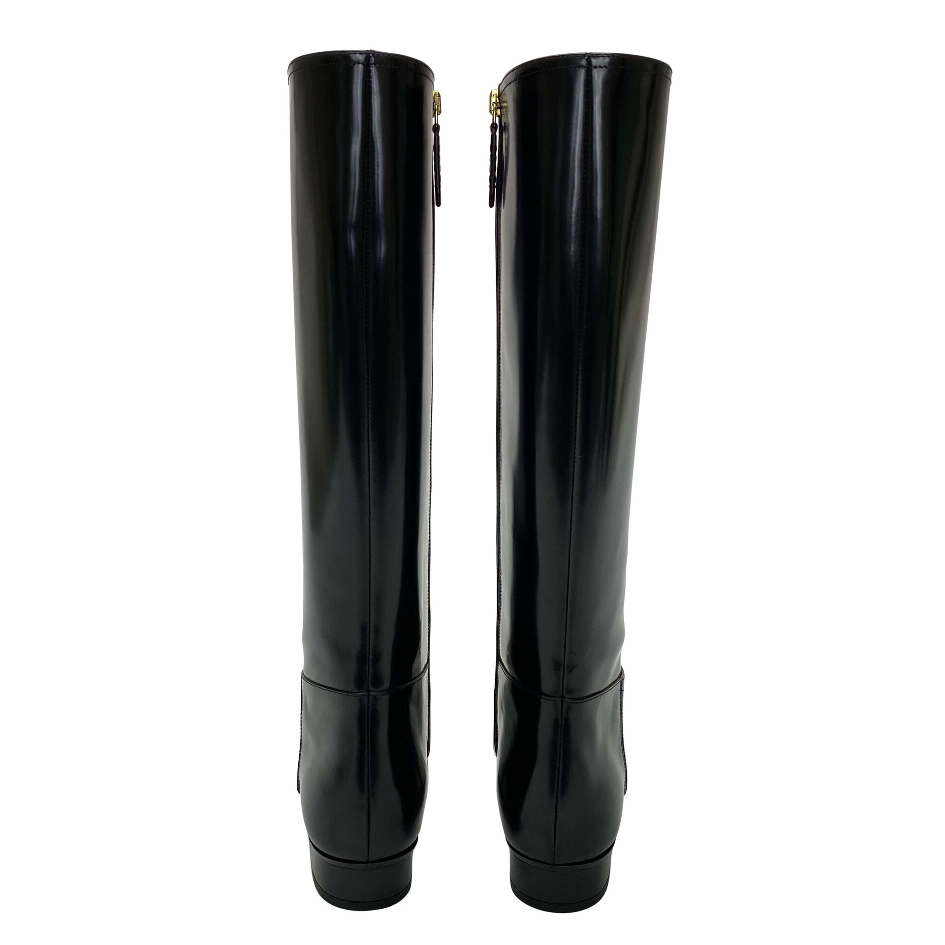 Bota Gucci Couro Preto