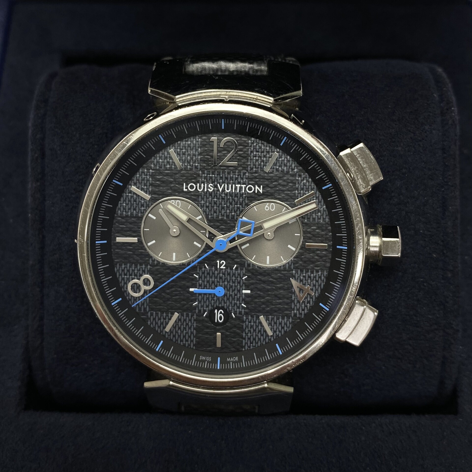 Relógio Louis Vuitton Tambour Damier Graphite Chronograph